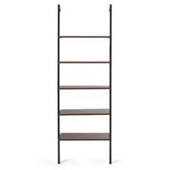 Costway 5-Tier Ladder Shelf Wood Wall Mounted Display Bookshelf Metal Frame Brown & Black/Brown & White/Bronze -HOMCOM Store GUEST c74f30d9 d98e 4221 8a36 a51cea6344b7