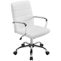 Yaheetech Mid-Back Office Chair With Arms 360° Swivel PU Leather Office Executive Chair -HOMCOM Store GUEST c7644bc3 7a88 4ea2 b82e 0a501cef1166