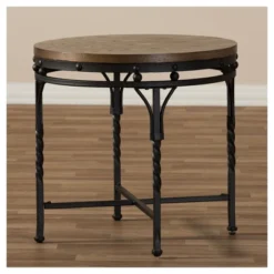 Austin Vintage Industrial Round End Table - Antique Bronze - Baxton Studio -HOMCOM Store GUEST c8625e35 74b7 43ed b9a6 82ffbd85ae48