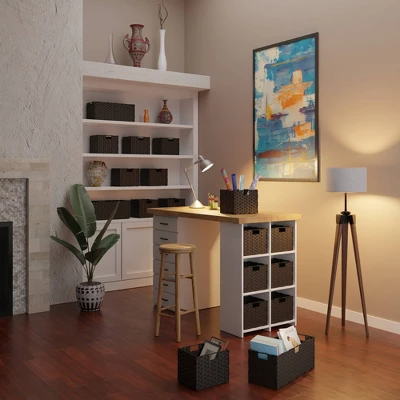 3pc Melanie Woven Fiber 3 Small Basket Set Chocolate - Winsome 4 3pc Melanie Woven Fiber 3 Small Basket Set Chocolate - Winsome - Image 2