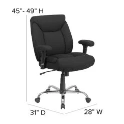 Flash Furniture HERCULES Series 24/7 Intensive Use Big & Tall 500 Lb. Rated Executive Swivel Ergonomic Office Chair With Loop Arms -HOMCOM Store GUEST ca02c7f6 1c79 4186 a5cb f2e3b3bdf35c