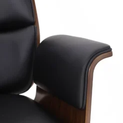 Cannonade Mid-Century Modern Swivel Office Chair Black/Walnut - Christopher Knight Home -HOMCOM Store GUEST ca515156 1990 46fa 97f1 48d01f96b35e