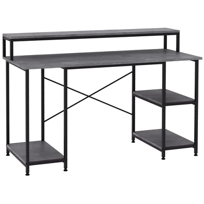 HOMCOM 55 Inch Home Office Computer Desk Study Writing Workstation With Storage Shelves, Elevated Monitor Shelf, CPU Stand 8 HOMCOM 55 Inch Home Office Computer Desk Study Writing Workstation With Storage Shelves, Elevated Monitor Shelf, CPU Stand - Image 6