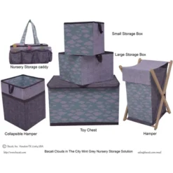 Bacati - Clouds In The City Mint//Gray Storage Box Large -HOMCOM Store GUEST ca7e52f8 943c 4af1 b7dd db8b6d387a3f 1