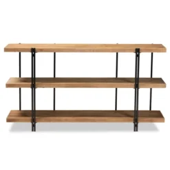 Tarah Wood Console Table Brown/Black - Baxton Studio