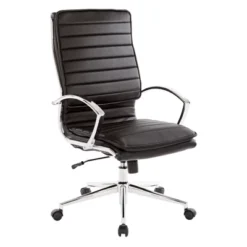 High Back Manager's Faux Leather Chair With Chrome Base - OSP Designs -HOMCOM Store GUEST cbedead1 3d25 4790 beec e4a5a9a282ad