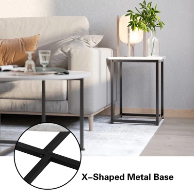 Costway Coffee Table Set Of 3 Modern Faux Metal Frame For Living Room Apartment 7 Costway Coffee Table Set Of 3 Modern Faux Metal Frame For Living Room Apartment - Image 5