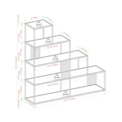 55.5" Modern 4 Shelf With Metal Bar Room Divider Bookcase Coastal Oak/Black - Saracina Home -HOMCOM Store GUEST cc7da339 0cfb 4594 9f54 82cb5df98f11