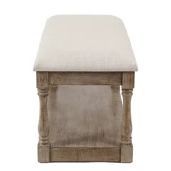 LuxenHome Upholstered Beige Linen Entryway And Bedroom Bench. -HOMCOM Store GUEST cd4e6f9d c86e 47d7 bb71 4a70a7b3d437