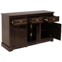 Sunnydaze Decor Sunnydaze Sideboard With 3 Drawers And 3 Doors - Solid Pine Construction - Dark Brown- 32" 25 Sunnydaze Decor Sunnydaze Sideboard With 3 Drawers And 3 Doors - Solid Pine Construction - Dark Brown- 32" -HOMCOM Store GUEST cd5ce2bf 8d15 4826 a621 83b1cfa0ab34