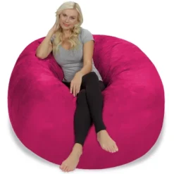 5' Large Bean Bag Chair With Memory Foam Filling And Washable Cover - Relax Sacks -HOMCOM Store GUEST cd61fe8e 556d 46ad be73 ea6fbcdbb19f