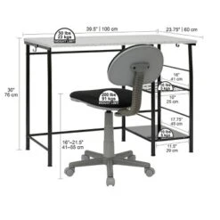 2pc Study Zone Ii Student Desk And Task Chair Set - Calico Designs -HOMCOM Store GUEST cd6b5a58 fe92 4aab a1a1 283ff7c3d2bb