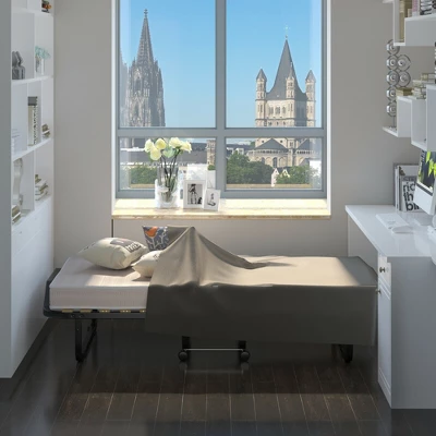 Costway Folding Rollaway Bed Extra Guest W/ Memory Foam Mattress 4 Costway Folding Rollaway Bed Extra Guest W/ Memory Foam Mattress - Image 2