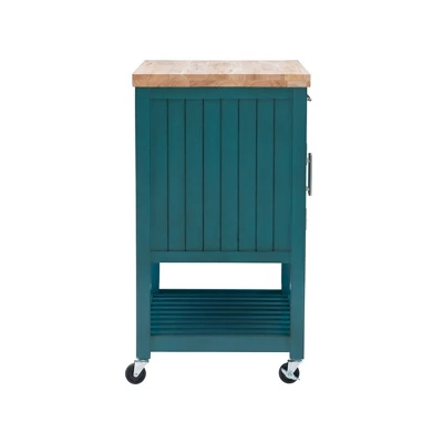 Abigail Kitchen Cart Teal - Powell Company 7 Abigail Kitchen Cart Teal - Powell Company - Image 5