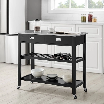 Chloe Stainless Steel Top Kitchen Island Cart - Crosley 6 Chloe Stainless Steel Top Kitchen Island Cart - Crosley - Image 4