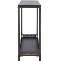 Dinesh Console With Storage Shelf - Black/Dark Walnut - Safavieh -HOMCOM Store GUEST ce3fd006 c16d 460a 979e d23bb1b8e7de