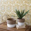 Set Of 2 Baskets White Seagrass & Rope By Foreside Home & Garden -HOMCOM Store GUEST cf53d311 5cdc 4d5c 9d3e 572ab61c786d