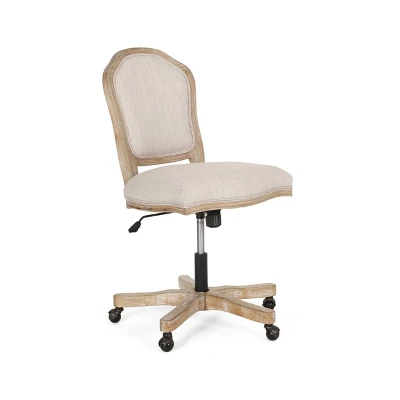 Scilley French Country Upholstered Swivel Office Chair - Christopher Knight Home 4 Scilley French Country Upholstered Swivel Office Chair - Christopher Knight Home - Image 2