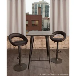 41" Oregon Industrial Bar Height Pub Table Antique Metal With Espresso Wood Top - LumiSource -HOMCOM Store GUEST d05cd579 b80a 4a86 9bf2 2d832cc6db52