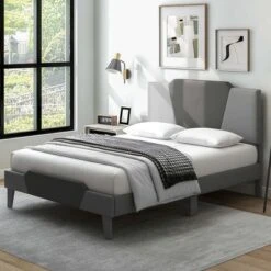 Costway Full/Qween/Twin Size Upholstered Platform Bed Frame Velvet Headboard Mattress Foundation -HOMCOM Store GUEST d087a18d ec86 45bc 8205 2249080fa1c1