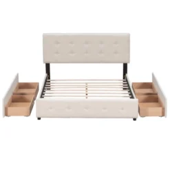 Upholstered Queen Size Platform Bed With Classic Headboard And 4 Drawers-ModernLuxe -HOMCOM Store GUEST d0eeadb0 2ac6 4604 b7fa 5cfbb61911ea