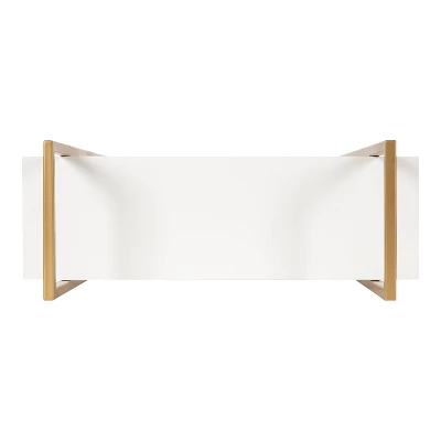 20" X 30" Leigh Wood And Metal Wall Shelf White/Gold - Kate & Laurel All Things Decor 6 20" X 30" Leigh Wood And Metal Wall Shelf White/Gold - Kate & Laurel All Things Decor - Image 4