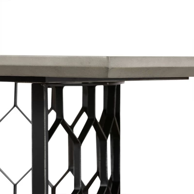 Rectangular Solange Concrete/Metal Dining Table Gray - Armen Living 7 Rectangular Solange Concrete/Metal Dining Table Gray - Armen Living - Image 5