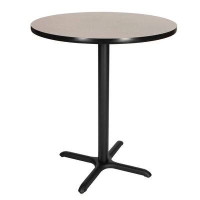 36" Round Composite Core Bar Height Dining Table Laminated Gray With Black Steel Base - Hampden Furnishings 3 36" Round Composite Core Bar Height Dining Table Laminated Gray With Black Steel Base - Hampden Furnishings