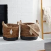 2pk Banana Leaf Storage Baskets Brown/Black - Olivia & May