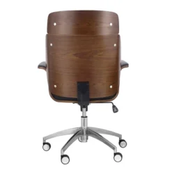 Cannonade Mid-Century Modern Swivel Office Chair Black/Walnut - Christopher Knight Home -HOMCOM Store GUEST d3571412 6501 49de 8b79 d2461f481ce2