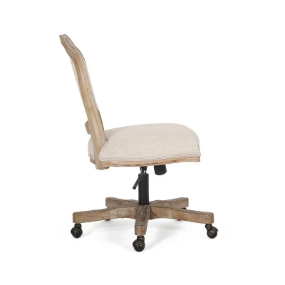 Scilley French Country Upholstered Swivel Office Chair - Christopher Knight Home 8 Scilley French Country Upholstered Swivel Office Chair - Christopher Knight Home - Image 6