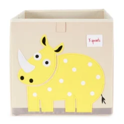 3 Sprouts Kids Children's Felt Gray Mouse Storage Cube Box Toy Bin With Yellow Rhino Fabric Storage Cube Toy Bins -HOMCOM Store GUEST d41b443e e6e0 4d16 8787 6aebaaacffc5