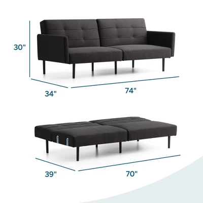 Comfort Collection Futon Sofa Bed With Buttonless Tufting - Lucid 10 Comfort Collection Futon Sofa Bed With Buttonless Tufting - Lucid - Image 8