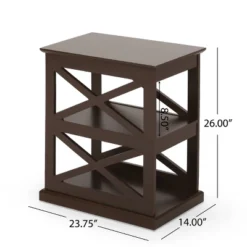 Vernon Contemporary 2 Shelf Side Table Dark Walnut - Christopher Knight Home 19 Vernon Contemporary 2 Shelf Side Table Dark Walnut - Christopher Knight Home -HOMCOM Store GUEST d512830e 114d 41f0 9947 75f1d0089e03