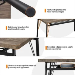 Yaheetech Farmhouse Space-Saving 6 Piece Dining Table Set With 2 Storage Racks For Kitchen 11 Yaheetech Farmhouse Space-Saving 6 Piece Dining Table Set With 2 Storage Racks For Kitchen -HOMCOM Store GUEST d5750d2f 42e4 4214 81b0 fa6c1cda000d