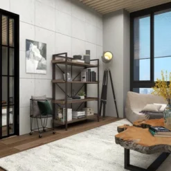 Industrial Metal Storage Cart Round Black CosmoLiving By Cosmopolitan -HOMCOM Store GUEST d587208a e5a5 408d 9ff8 1e82f156a20d