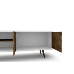 Liberty Panel And TV Stand For TVs Up To 50" White/Brown - Manhattan Comfort -HOMCOM Store GUEST d5f2ed7e 56cd 44d1 b5f5 c64727968c22