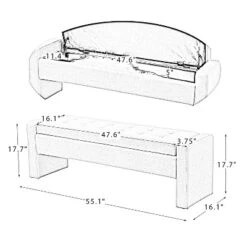 Jaime 55.1" Wide Storage Bench | ARTFUL LIVING DESIGN 23 Jaime 55.1" Wide Storage Bench | ARTFUL LIVING DESIGN -HOMCOM Store GUEST d6020fb7 e7b8 495f be81 0bb9ae051019
