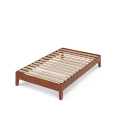 12" Wen Deluxe Wood Platform Bed Frame Cherry - Zinus -HOMCOM Store GUEST d60388d9 57c8 4cbe a48f 4540c59e4215