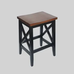 Set Of 2 Heffley Contemporary Farmhouse Wooden Counter Height Barstools Walnut/Black - Christopher Knight Home -HOMCOM Store GUEST d62fb1fa aa95 4ac7 845a 09a572fdedd5