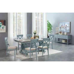 Skye Dining Table Blue - Treasure Trove Accents -HOMCOM Store GUEST d6d0da4a 4482 4f99 bb58 bb8b04111d66