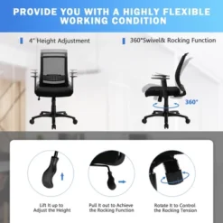Costway Height Adjustable Mesh Office Chair Task Chair W/Lumbar Support 16 Costway Height Adjustable Mesh Office Chair Task Chair W/Lumbar Support -HOMCOM Store GUEST d7a15f82 2abc 442f a8d3 831b6abaa66c