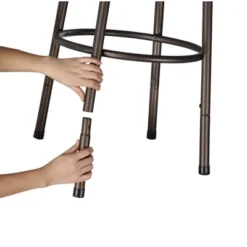 Set Of 3 Camilla Adjustable Swivel Barstool Quarter Cross Back Peat Brown - Inspire Q 9 Set Of 3 Camilla Adjustable Swivel Barstool Quarter Cross Back Peat Brown - Inspire Q -HOMCOM Store GUEST d828cdc4 8753 45c3 94fa d4a6fa6284a5