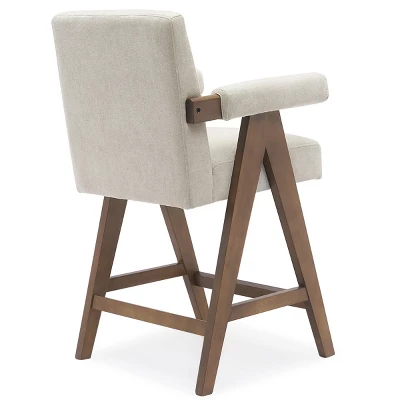 Set Of 3 Morgan 25.5" Height Upholstered Seat And Back Counter Stools With Upside Down "V" Shape Design Solid Wood Legs-The Pop Maison 6 Set Of 3 Morgan 25.5" Height Upholstered Seat And Back Counter Stools With Upside Down "V" Shape Design Solid Wood Legs-The Pop Maison - Image 4