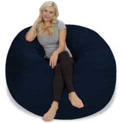5' Large Bean Bag Chair With Memory Foam Filling And Washable Cover - Relax Sacks -HOMCOM Store GUEST d897fe48 9b88 4c8a b433 a8d36521036c