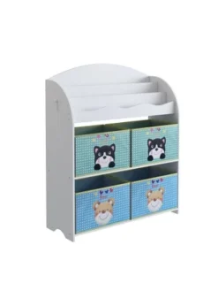 Year Color School Supply, Nursery, Daycare, Toddler, Kids Book Display And Toy Storage Organizer With 6 Fabric Storage Bins -HOMCOM Store GUEST d8d9593c f03f 4824 9794 ce01380fb8a0