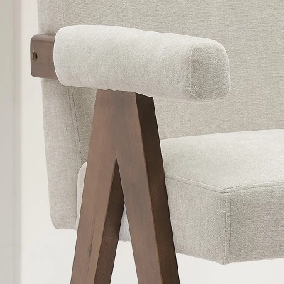 Set Of 3 Morgan 25.5" Height Upholstered Seat And Back Counter Stools With Upside Down "V" Shape Design Solid Wood Legs-The Pop Maison 8 Set Of 3 Morgan 25.5" Height Upholstered Seat And Back Counter Stools With Upside Down "V" Shape Design Solid Wood Legs-The Pop Maison - Image 6