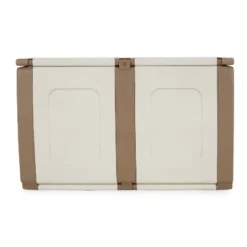 Homeplast Regular 52.83 Gallon Capacity Indoor Outdoor Heavy Duty Plastic Deck Box Storage Trunk For Pillows, Patio Cushions, & Firewood, Beige/White -HOMCOM Store GUEST d9ac4256 33ae 4c77 8aed 11ad76ab3479