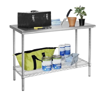 Commercial Grade Nsf Stainless Steel Top Work Table Chrome - Seville Classics 10 Commercial Grade Nsf Stainless Steel Top Work Table Chrome - Seville Classics - Image 8