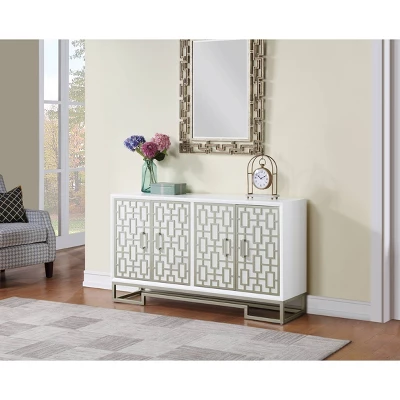 Snowy 4 Door Credenza White - Treasure Trove Accents 5 Snowy 4 Door Credenza White - Treasure Trove Accents - Image 3